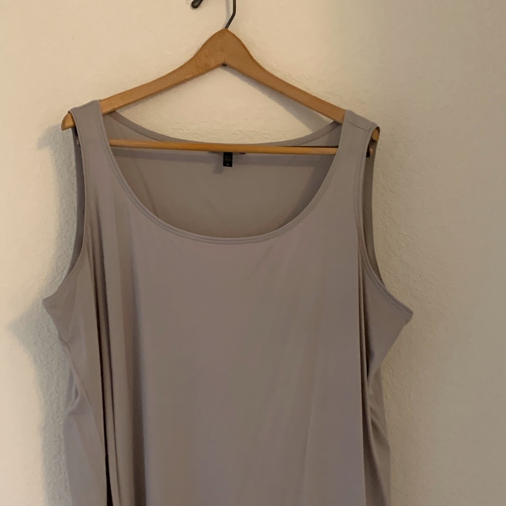 100% silk, slate gray Eileen Fisher tank